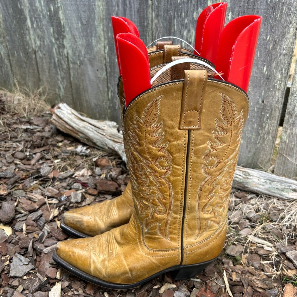Laredo Tan Leather Western Cowboy Boots Pointed Toe 51052 Womens‎ 7 M
